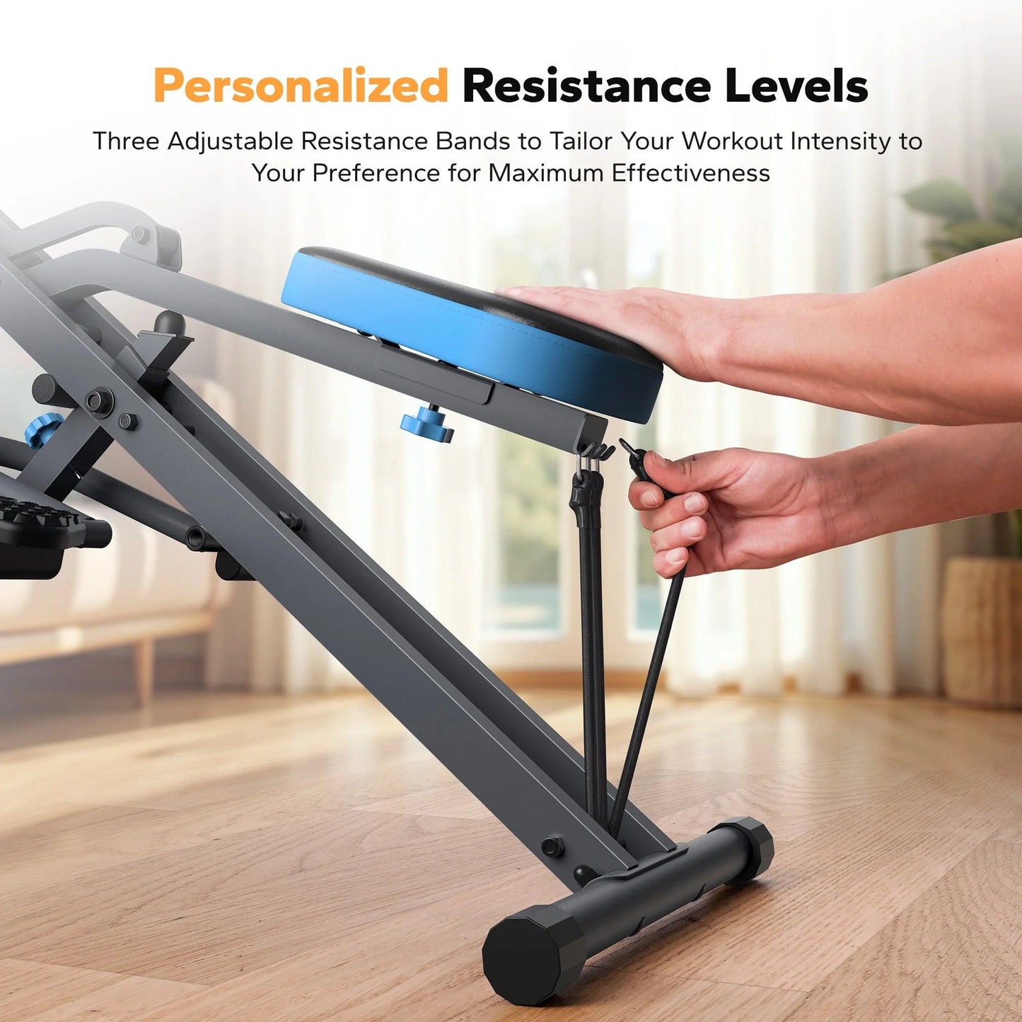Squat Assist Trainer Foldable Glutes Leg Workout Machine with 3 Tension Bands, 350 Lbs.