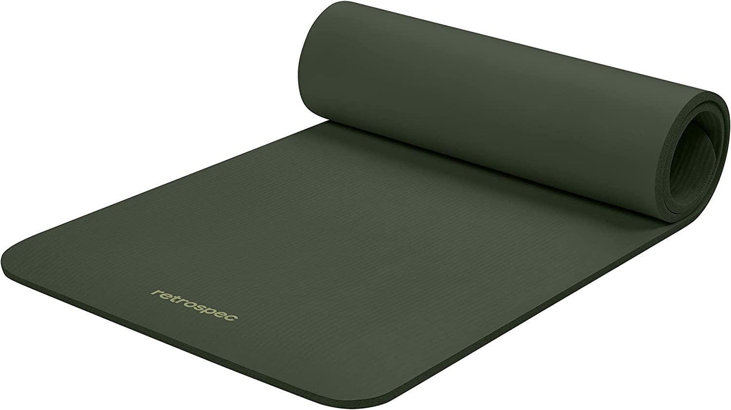 Solana Yoga Mat 1/2" Thick W/Nylon Strap for Men & Women - Non Slip Exercise Mat for Yoga, Pilates, Stretching, Floor & Fitness Workouts.