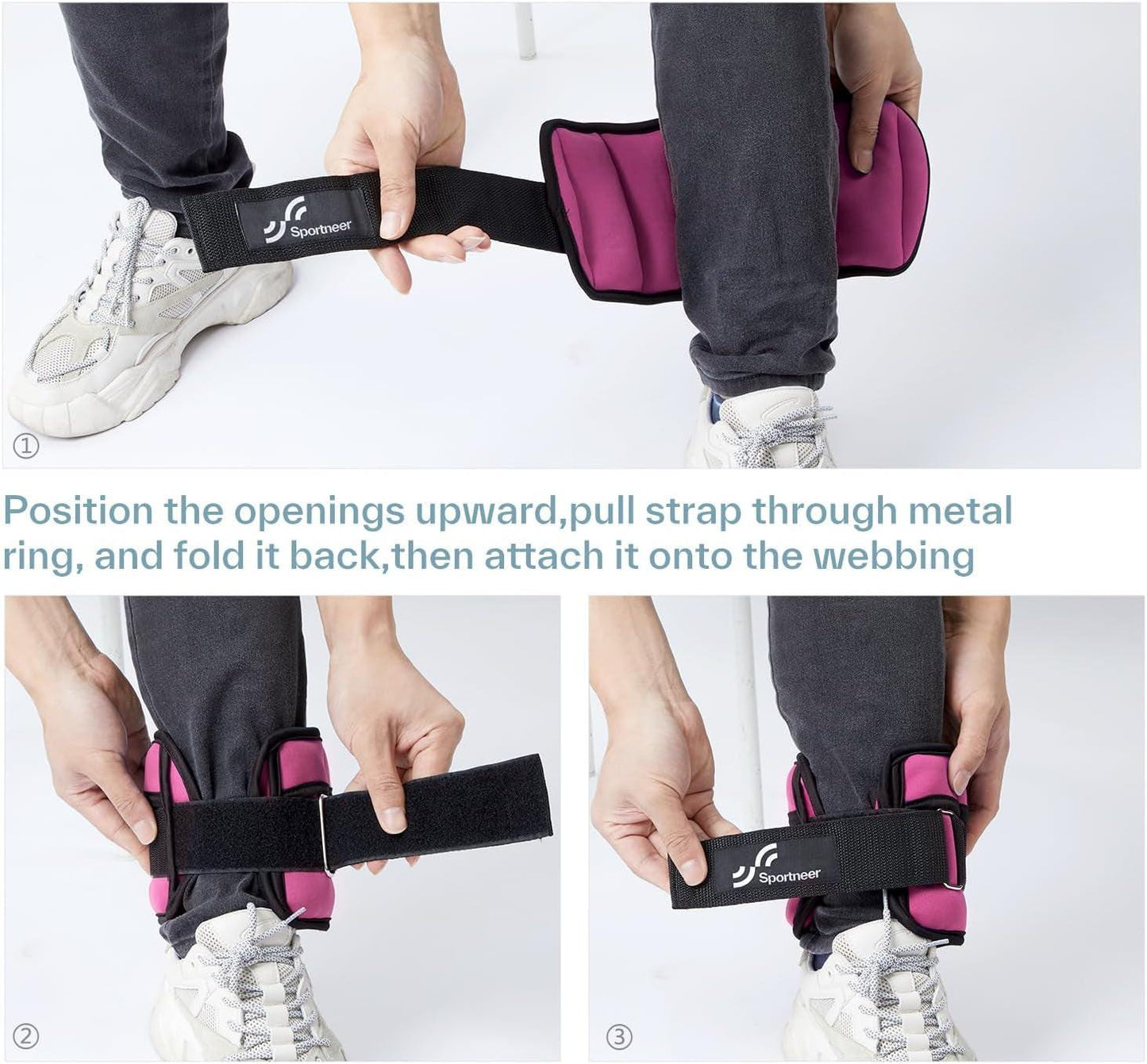 Adjustable Ankle Wrist Weights for Men Women Kids, Adjustable Leg & Cuff Weight Straps for Fitness, Walking, Running, Aerobics, Yoga, Gym | 2 Lbs for Each Ankle, 1 Pair Total Weight 4 Lbs.