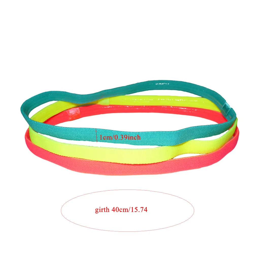 1 Pcs Women Sweatbands Football Yoga Pure Hair Bands Anti-Slip Elastic Rubber Thin Sports Headband Men Hair Accessories Headwrap