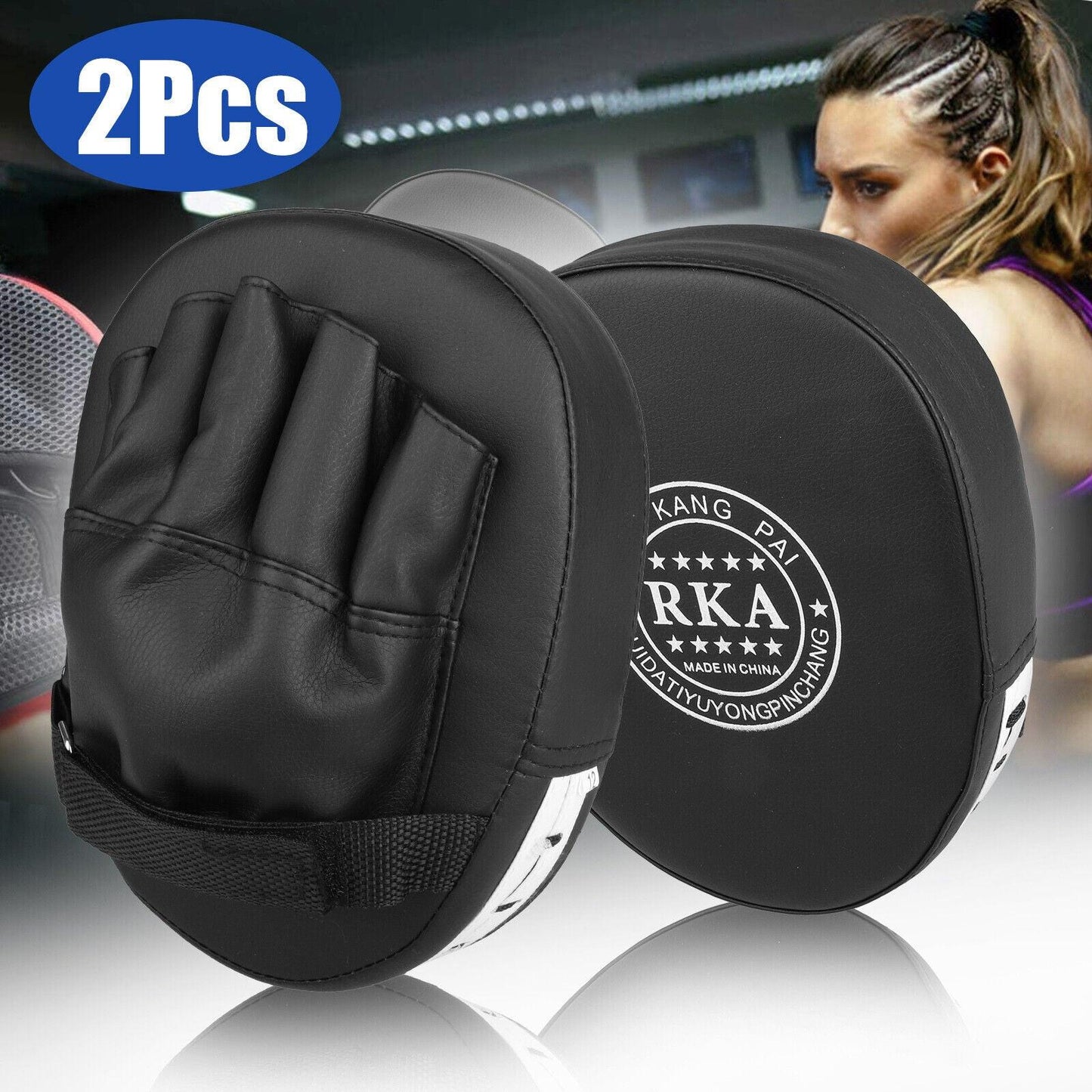 2PCS MMA Boxing Punching Mitts Sparring Gloves Kick Target Focus Training Pads.