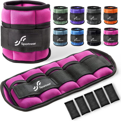 Adjustable Ankle Wrist Weights for Men Women Kids, Adjustable Leg & Cuff Weight Straps for Fitness, Walking, Running, Aerobics, Yoga, Gym | 2 Lbs for Each Ankle, 1 Pair Total Weight 4 Lbs.