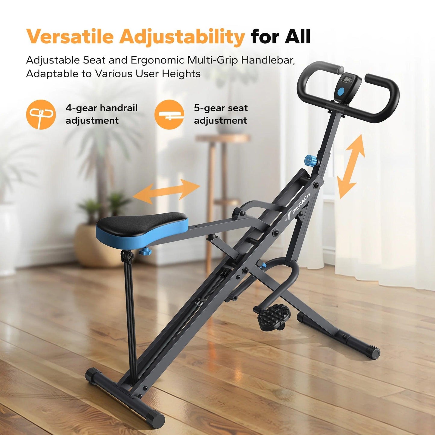 Squat Assist Trainer Foldable Glutes Leg Workout Machine with 3 Tension Bands, 350 Lbs.
