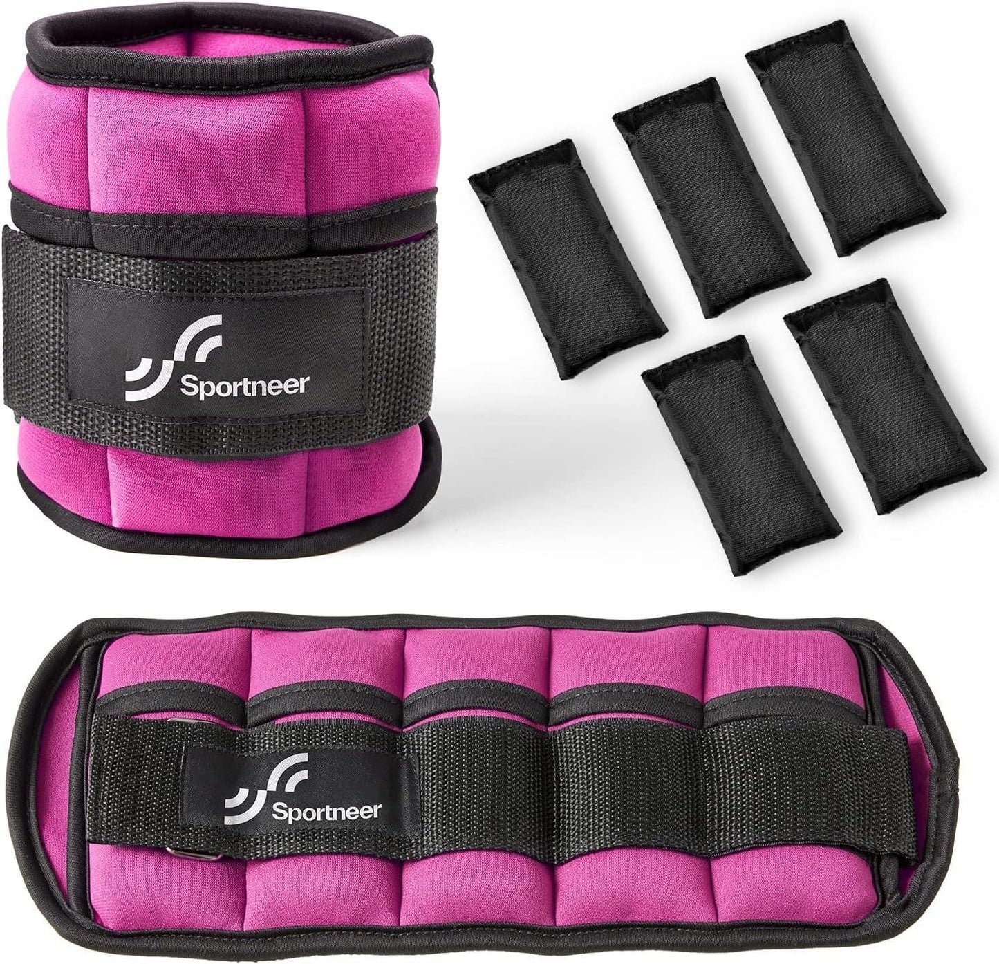 Adjustable Ankle Wrist Weights for Men Women Kids, Adjustable Leg & Cuff Weight Straps for Fitness, Walking, Running, Aerobics, Yoga, Gym | 2 Lbs for Each Ankle, 1 Pair Total Weight 4 Lbs.