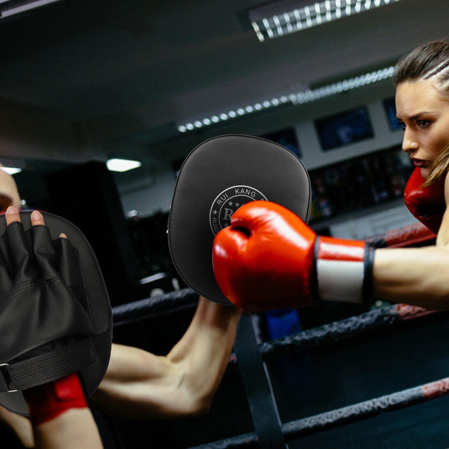 2PCS MMA Boxing Punching Mitts Sparring Gloves Kick Target Focus Training Pads.
