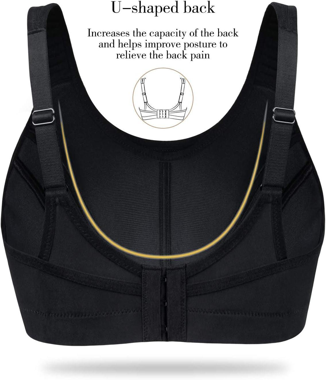 Womens Sports Bras High Impact Adjustable Wireless plus Size Sports Bra Full Figure Large Bust Workout Running Bra
