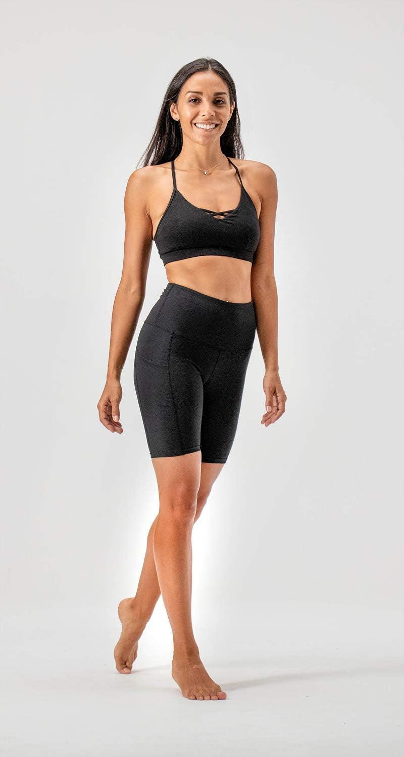 Women'S 2-Pack High Waist Workout Yoga Running Exercise Shorts with Side Pockets.