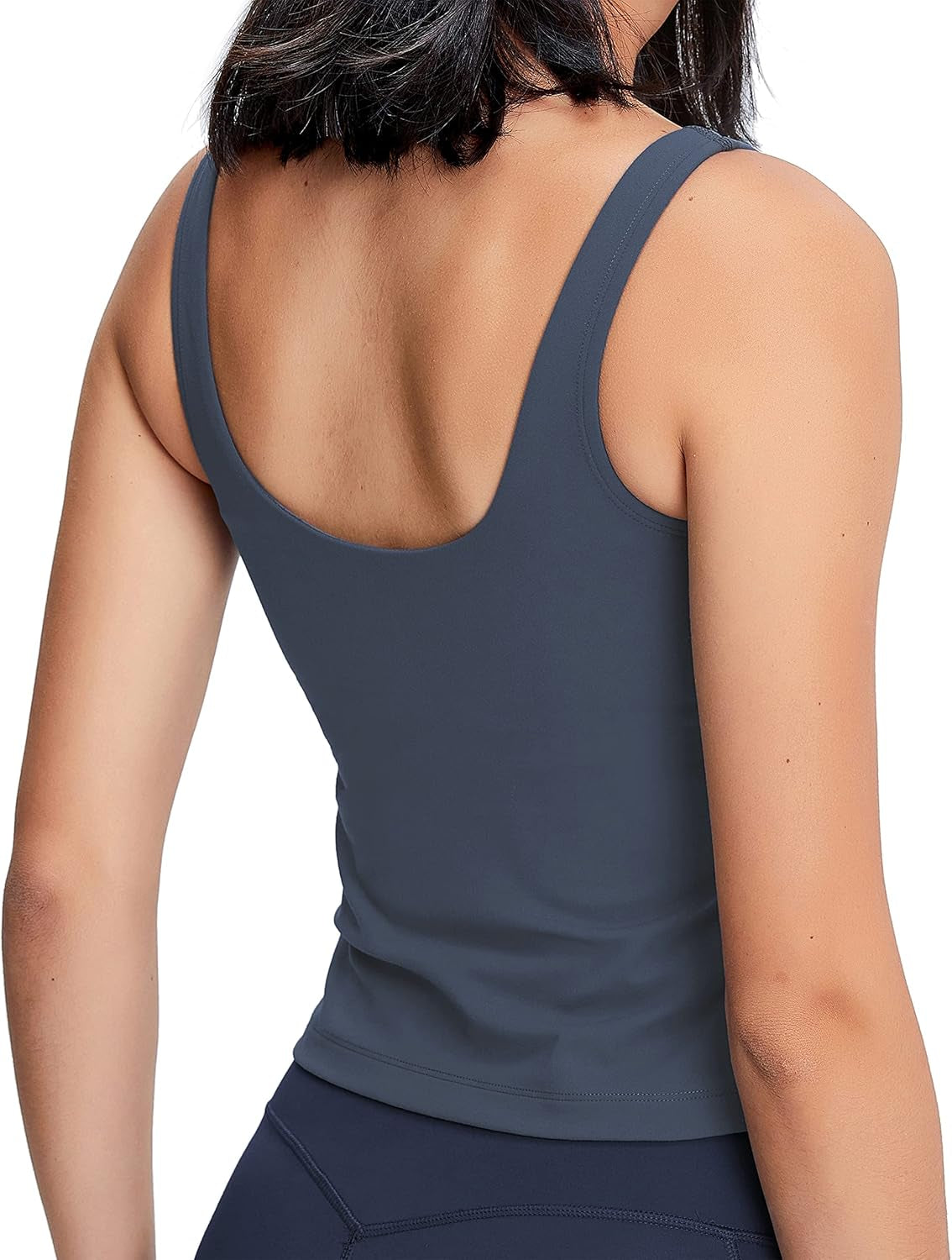Women Sports Bra Longline Padded Tank Top Naked Feeling Workout Fitness Running Yoga Tops