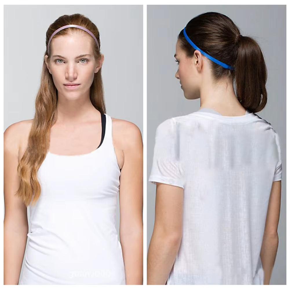 1 Pcs Women Sweatbands Football Yoga Pure Hair Bands Anti-Slip Elastic Rubber Thin Sports Headband Men Hair Accessories Headwrap