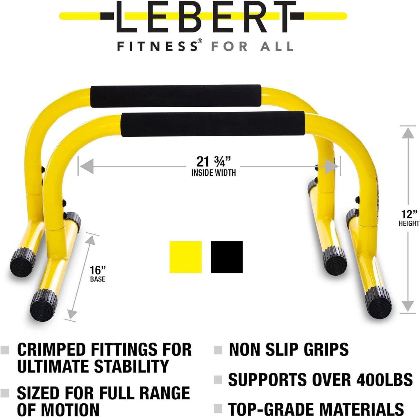 Parallette Push up Bars Dip Station Stand - Perfect for Home and Garage Gym Exercise Equipment - Gymnastics, Calisthenics, Strength Training Parallel Bars for Men and Women.