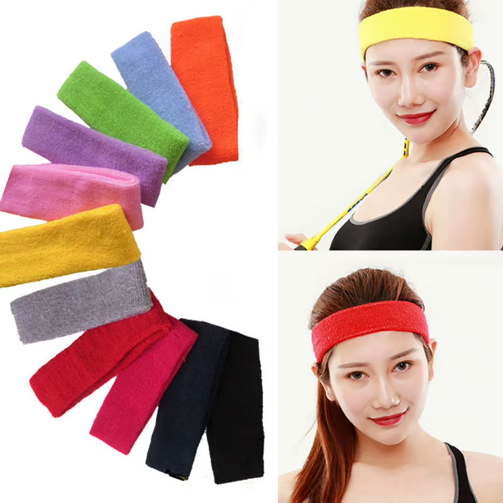 New Outdoor Sport Sweatband Headband Yoga Gym Unisex Stretch Solid Color Hair Band Men Hairband Women Sports Fitness Supplies