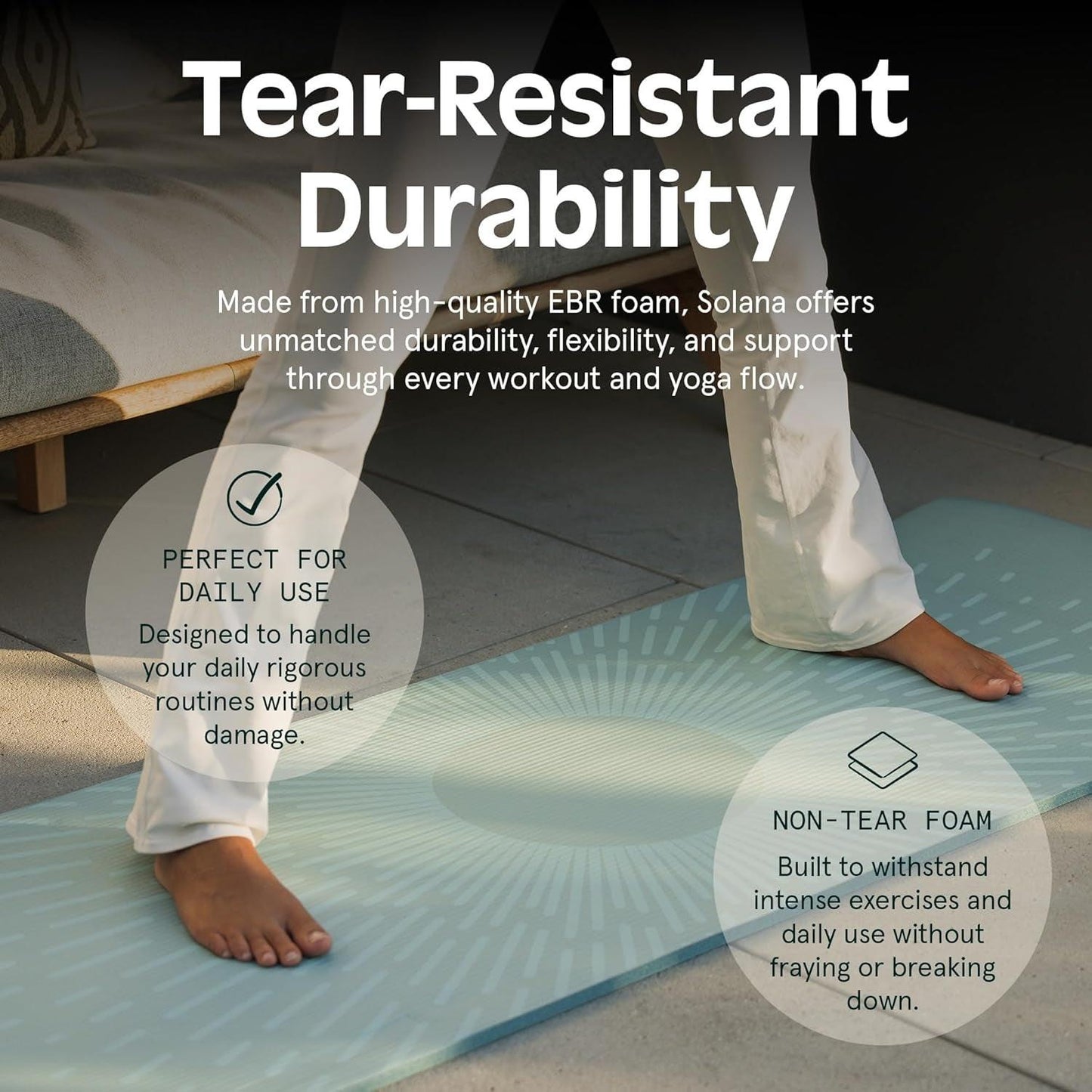 Solana Yoga Mat 1/2" Thick W/Nylon Strap for Men & Women - Non Slip Exercise Mat for Yoga, Pilates, Stretching, Floor & Fitness Workouts.