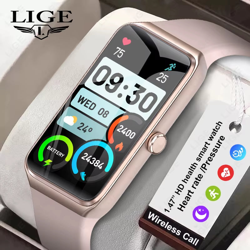 1.47'' HD Smart Watch Women Sports Fitness Bracelet Thermometer Health Monitor Waterproof Ladies Smartwatch for Android IOS