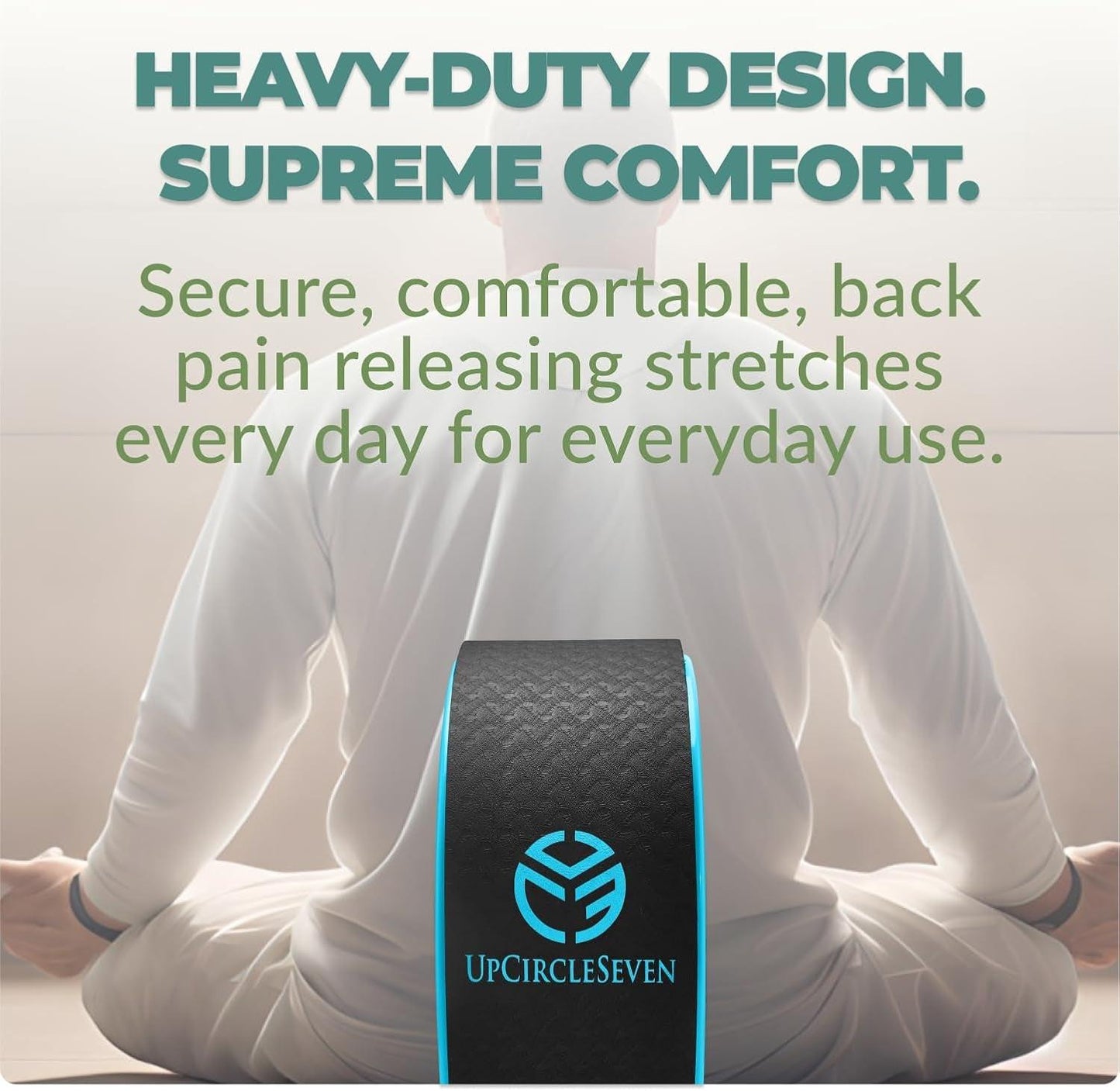Back Roller & Yoga Wheel - Relieve Lower & Upper Back Pain & Stiffness - Therapeutically Stretch, Mobilize & Decompress Your Spine - Increase Mobility, Flexibility & Alignment.