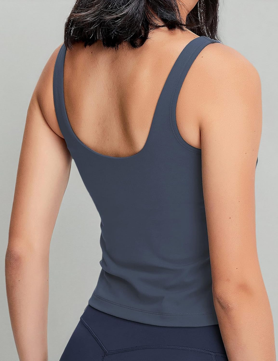 Women Sports Bra Longline Padded Tank Top Naked Feeling Workout Fitness Running Yoga Tops