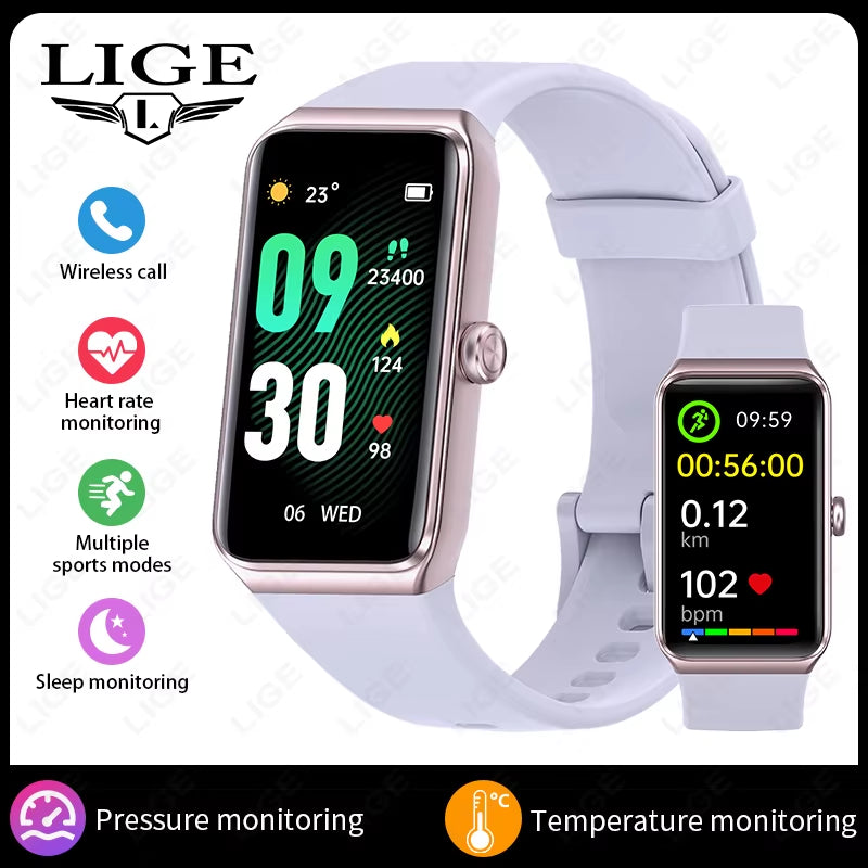 1.47'' HD Smart Watch Women Sports Fitness Bracelet Thermometer Health Monitor Waterproof Ladies Smartwatch for Android IOS