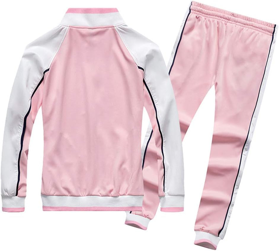 Women'S Tracksuit 2 Piece Outfit Casual Long Sleeve Sweat Suit Sports Jogging Suits Set Pink S