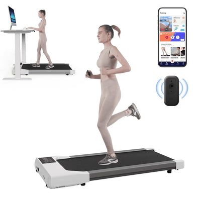 Walking Pad 300Lb,Under Desk Treadmillwith Remote Control ,2 in 1 Portable Walking Pad Treadmill for Home/Office/Exercise/Fitness Workout(White).