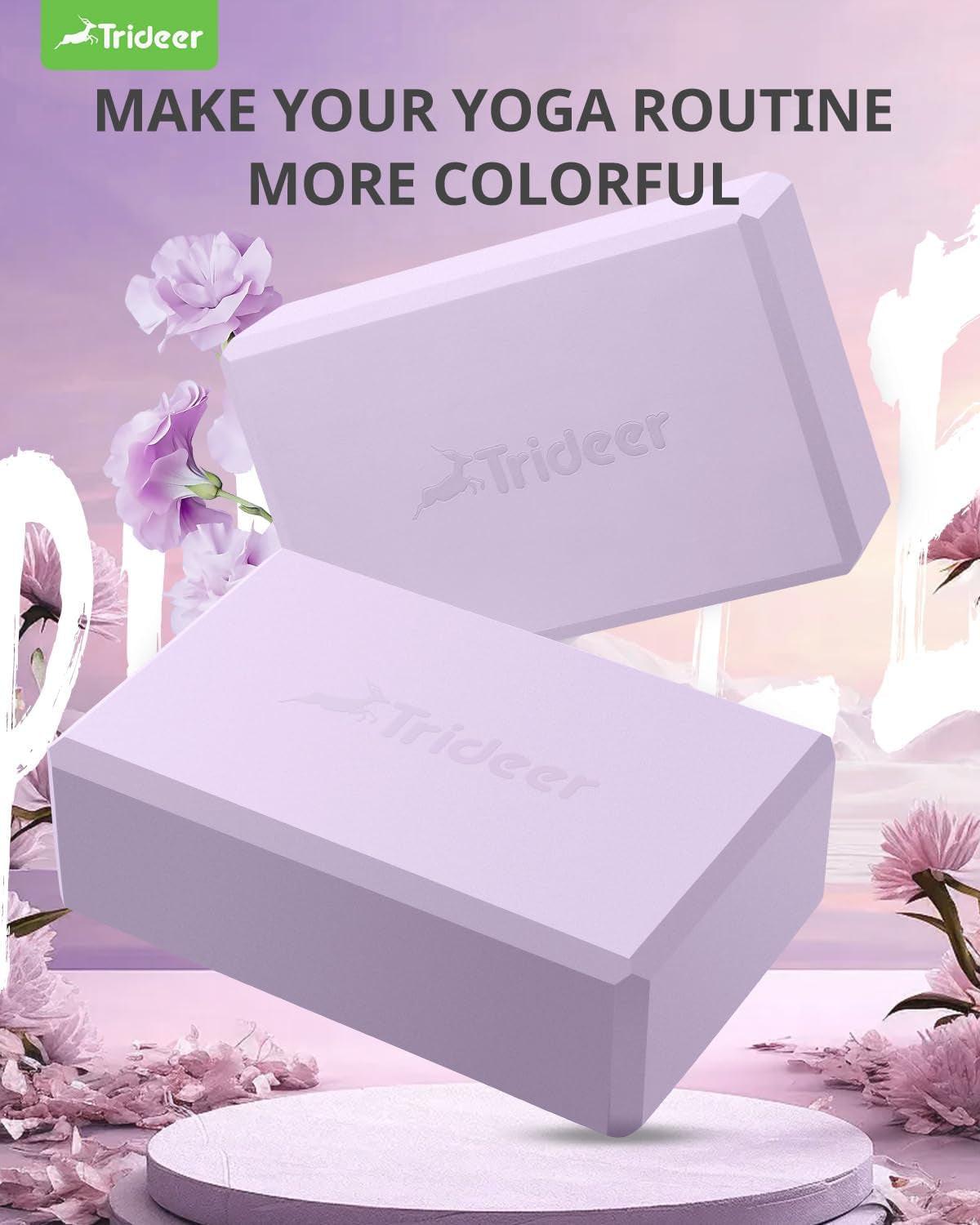 Yoga Blocks 2 Pack, Soft Non-Slip Foam Blocks with Beveled Edges for Alignment and Stretching in Yoga, Pilates, and Dance - Supportive, Lightweight, Odor Resistant, Latex-Free.