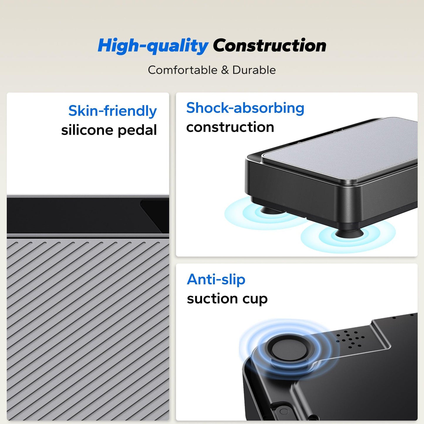 Vibration Plate Exercise Machine Mini for Lymphatic Drainage Whole Body Shaker Weight Loss for Women Men Seniors.