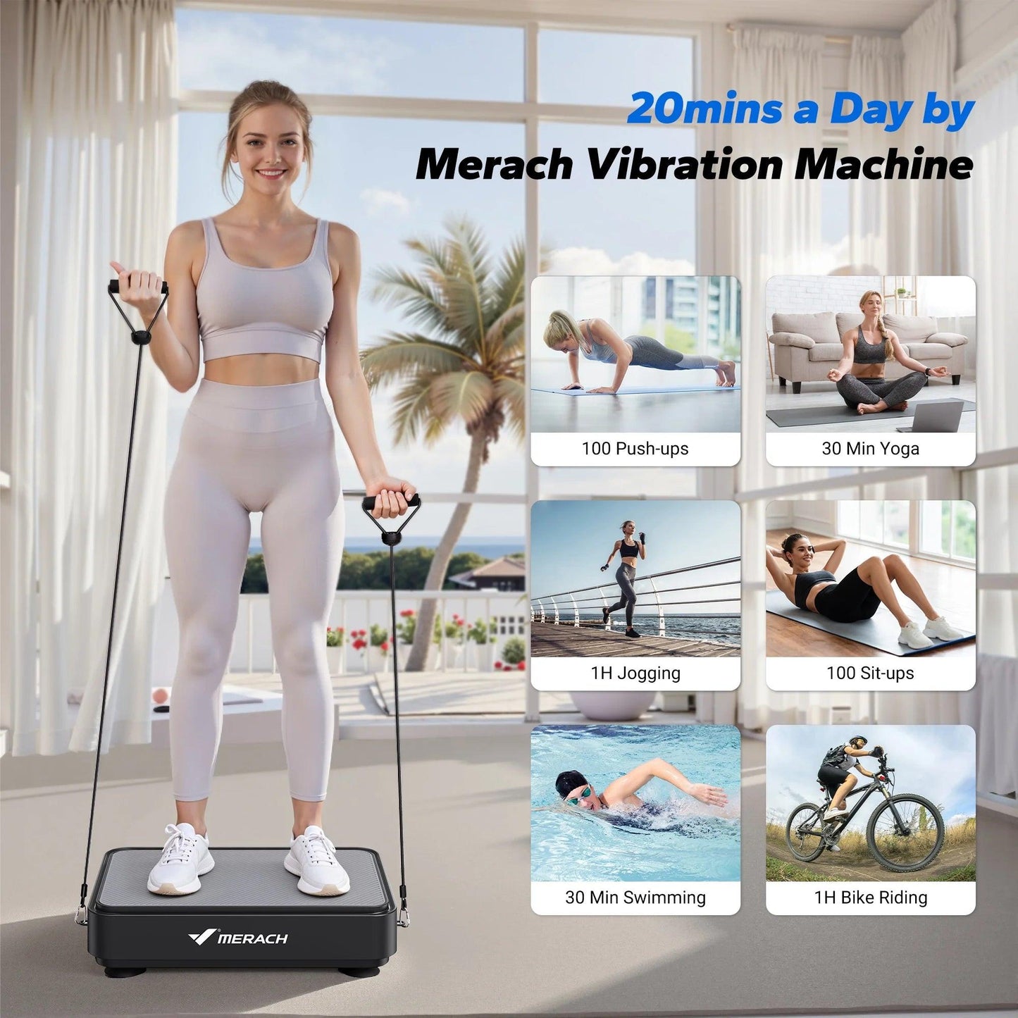 Vibration Plate Exercise Machine Mini for Lymphatic Drainage Whole Body Shaker Weight Loss for Women Men Seniors.