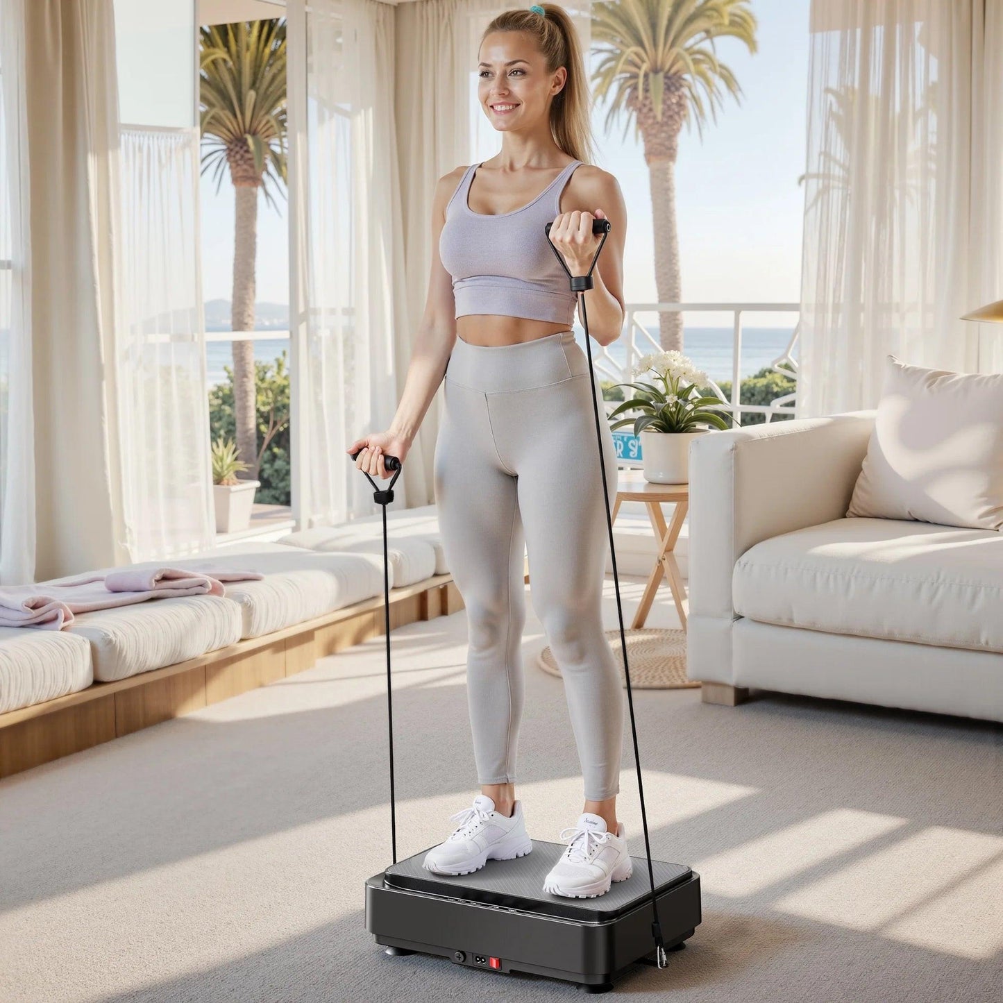 Vibration Plate Exercise Machine Mini for Lymphatic Drainage Whole Body Shaker Weight Loss for Women Men Seniors.