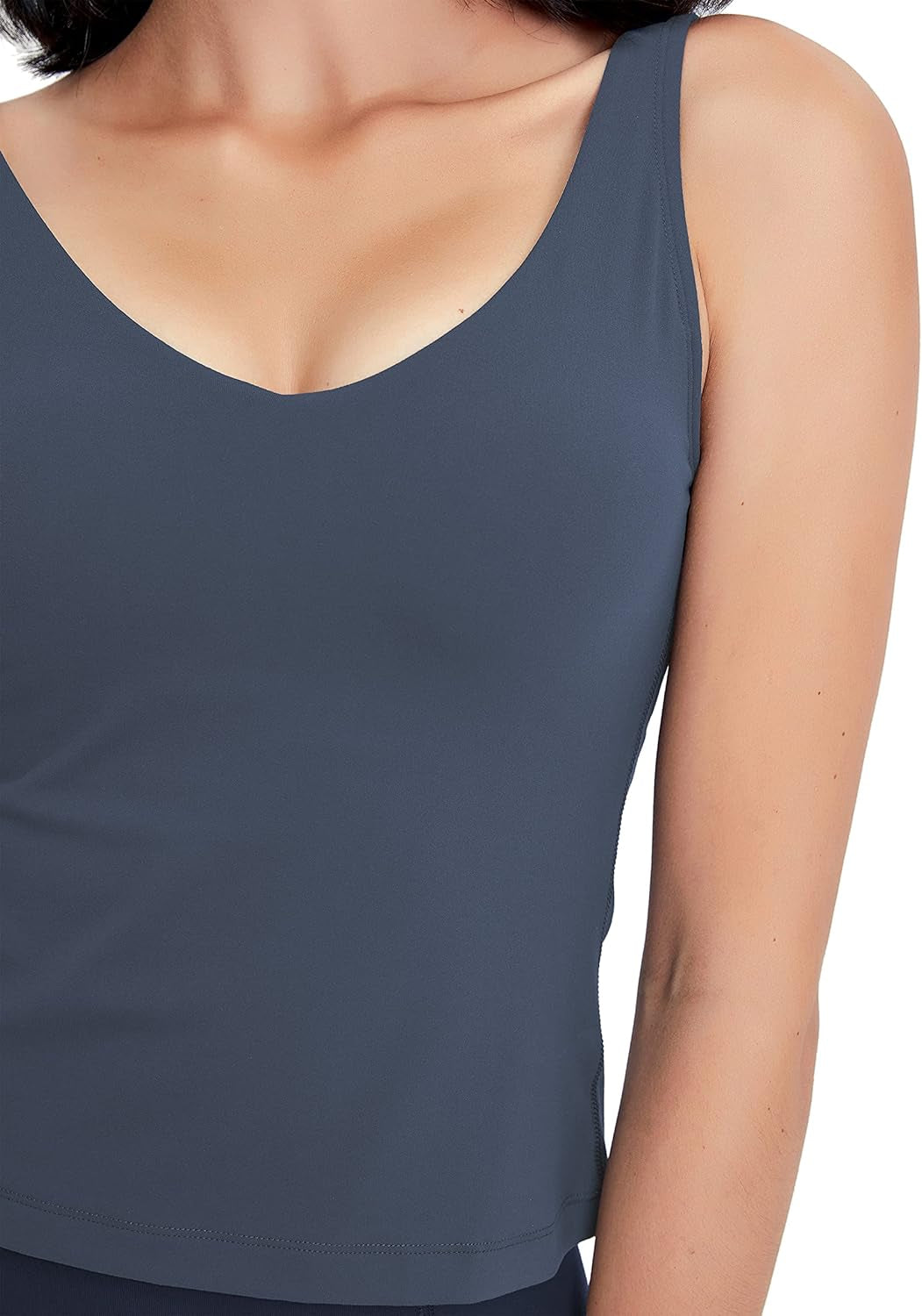 Women Sports Bra Longline Padded Tank Top Naked Feeling Workout Fitness Running Yoga Tops