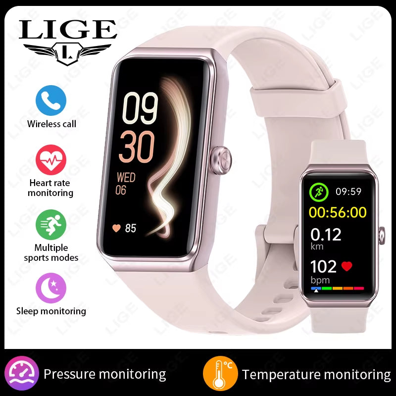 1.47'' HD Smart Watch Women Sports Fitness Bracelet Thermometer Health Monitor Waterproof Ladies Smartwatch for Android IOS