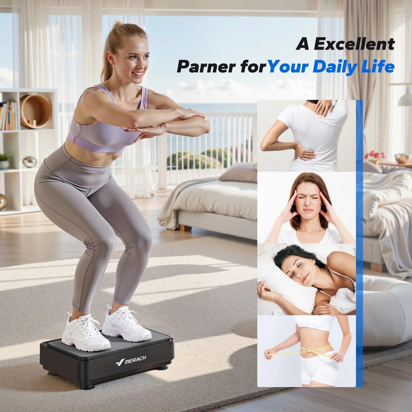 Vibration Plate Exercise Machine Mini for Lymphatic Drainage Whole Body Shaker Weight Loss for Women Men Seniors.