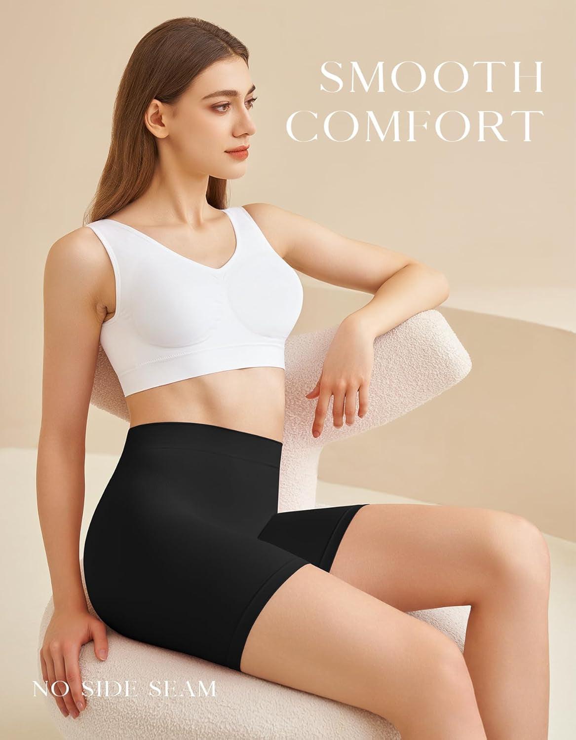 Women'S Slip Shorts for under Dresses, Seamless Smooth Comfortable Stretch Yoga & Bike Shorts.