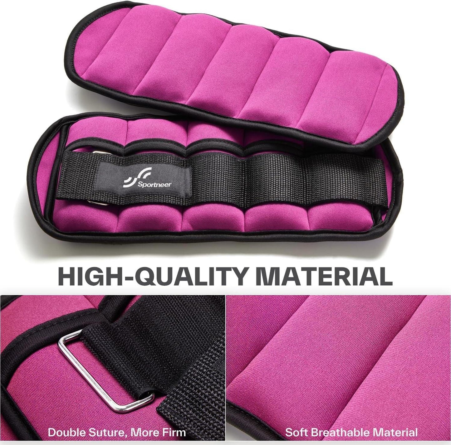 Adjustable Ankle Wrist Weights for Men Women Kids, Adjustable Leg & Cuff Weight Straps for Fitness, Walking, Running, Aerobics, Yoga, Gym | 2 Lbs for Each Ankle, 1 Pair Total Weight 4 Lbs.