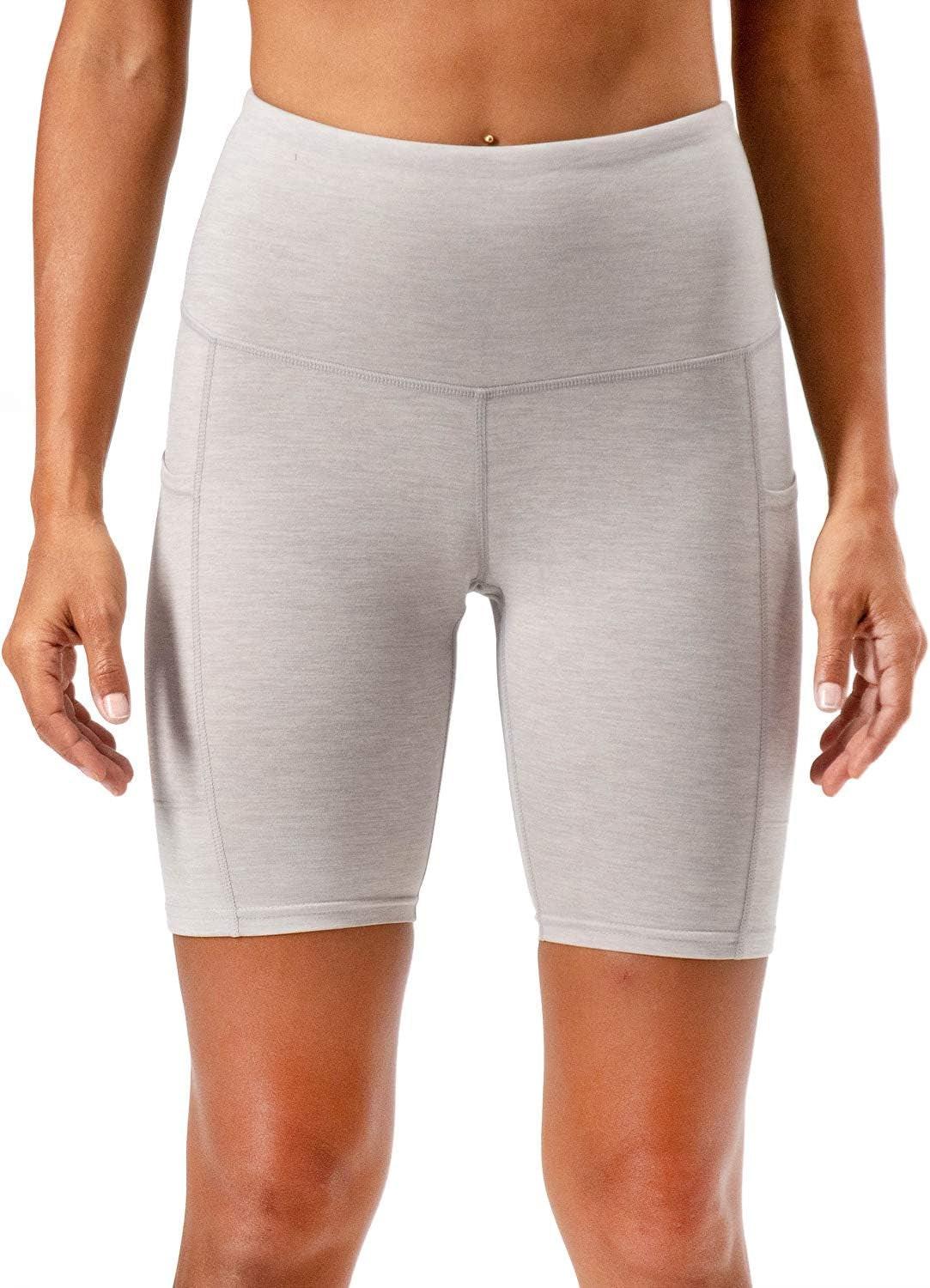 Women'S 2-Pack High Waist Workout Yoga Running Exercise Shorts with Side Pockets.