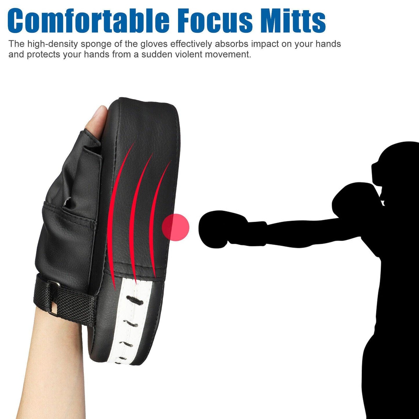 2PCS MMA Boxing Punching Mitts Sparring Gloves Kick Target Focus Training Pads.