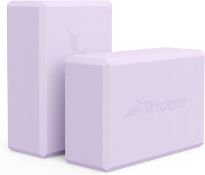 Yoga Blocks 2 Pack, Soft Non-Slip Foam Blocks with Beveled Edges for Alignment and Stretching in Yoga, Pilates, and Dance - Supportive, Lightweight, Odor Resistant, Latex-Free.