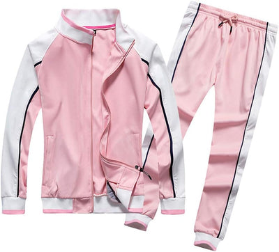 Women'S Tracksuit 2 Piece Outfit Casual Long Sleeve Sweat Suit Sports Jogging Suits Set Pink S