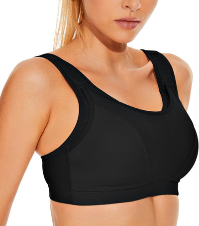Womens Sports Bras High Impact Adjustable Wireless plus Size Sports Bra Full Figure Large Bust Workout Running Bra