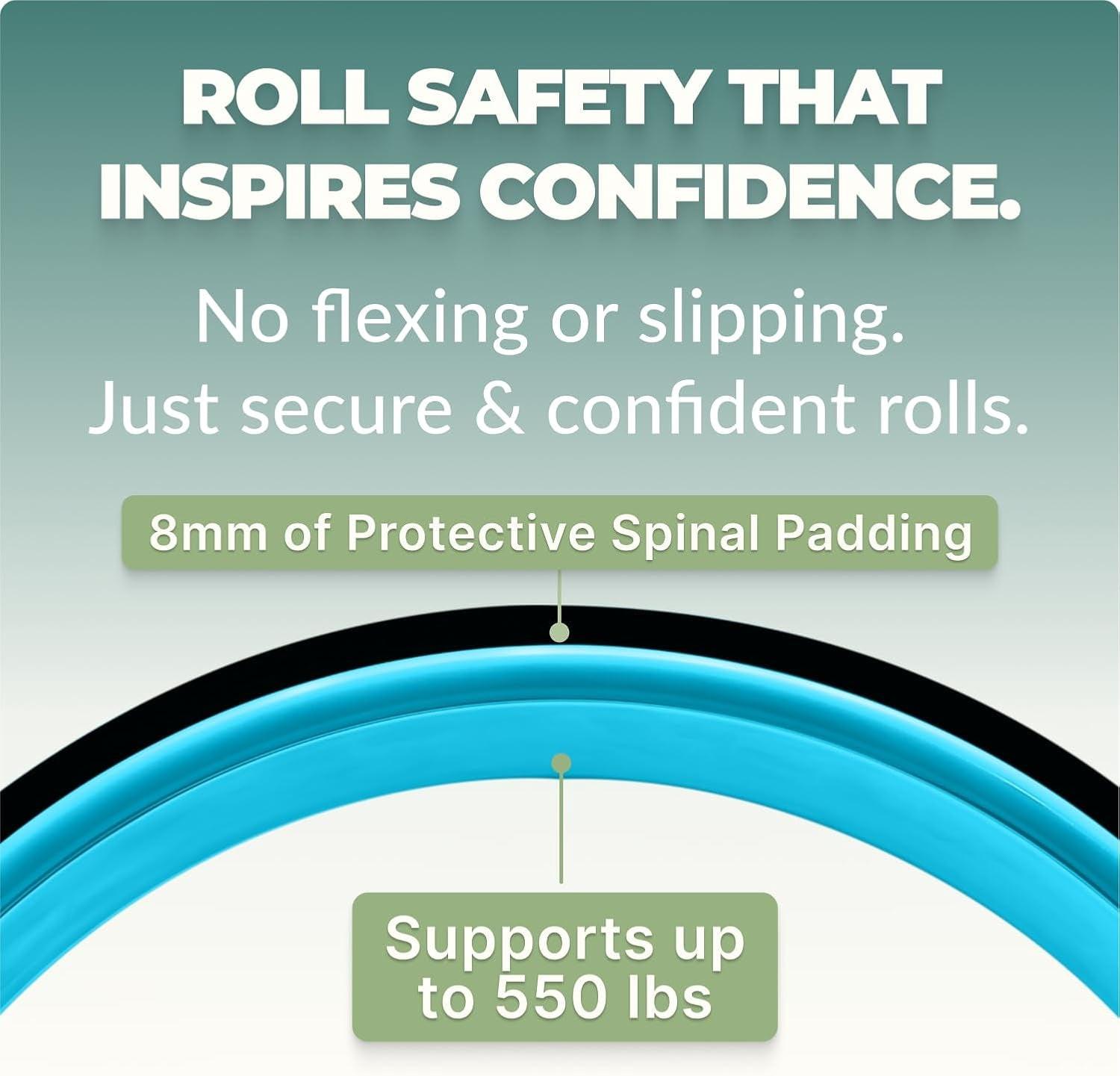 Back Roller & Yoga Wheel - Relieve Lower & Upper Back Pain & Stiffness - Therapeutically Stretch, Mobilize & Decompress Your Spine - Increase Mobility, Flexibility & Alignment.