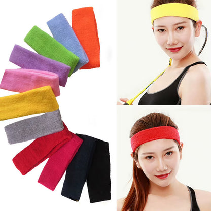 New Outdoor Sport Sweatband Headband Yoga Gym Unisex Stretch Solid Color Hair Band Men Hairband Women Sports Fitness Supplies