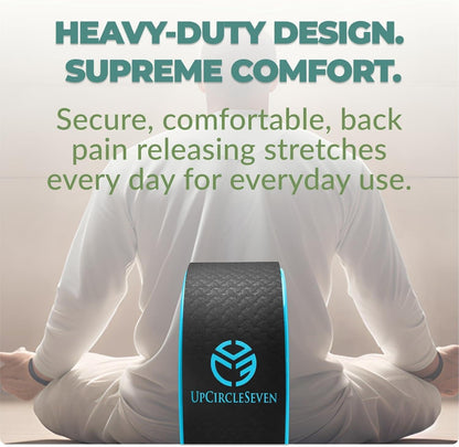 Back Roller & Yoga Wheel - Relieve Lower & Upper Back Pain & Stiffness - Therapeutically Stretch, Mobilize & Decompress Your Spine - Increase Mobility, Flexibility & Alignment.