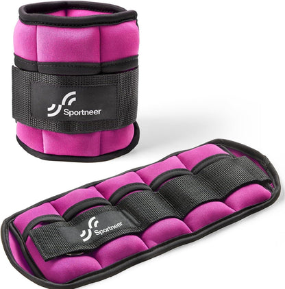 Adjustable Ankle Wrist Weights for Men Women Kids, Adjustable Leg & Cuff Weight Straps for Fitness, Walking, Running, Aerobics, Yoga, Gym | 2 Lbs for Each Ankle, 1 Pair Total Weight 4 Lbs.