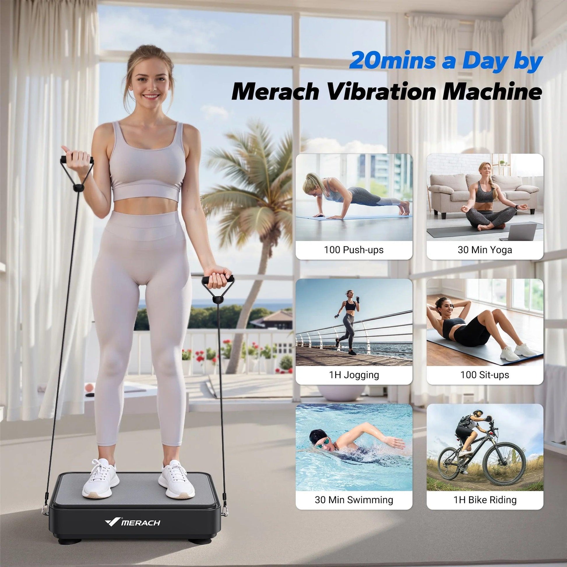 Vibration Plate Exercise Machine Mini for Lymphatic Drainage Whole Body Shaker Weight Loss for Women Men Seniors.