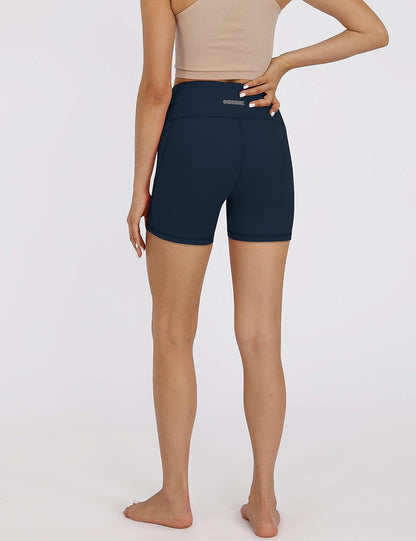 Women'S Yoga Short Tummy Control Workout Running Athletic Non See-Through Yoga Shorts with Hidden Pocket,Navy,Xx-Large.