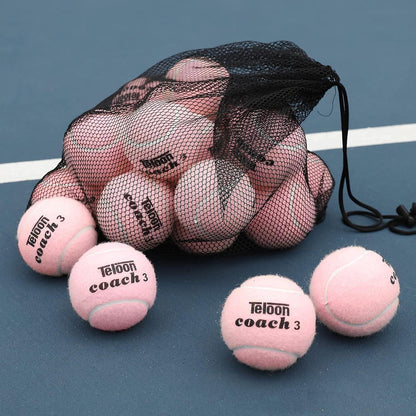 Pressure Training Tennis Balls-12 or 18 Count-Mesh Carry Bag，4 Colors Available，Pressureless Training Exercise Tennis Balls for Beginners..