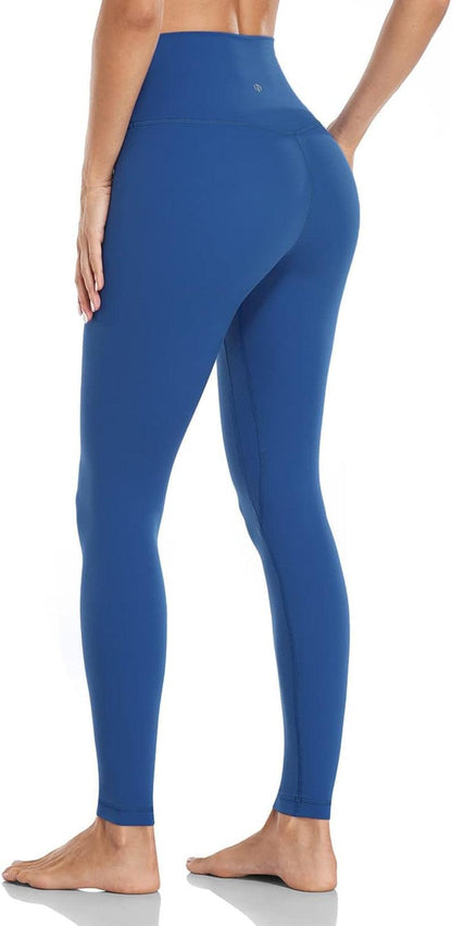 Essential Leggings, High Waisted Compression Workout Soft Pants Athletic Yoga Pants 28".