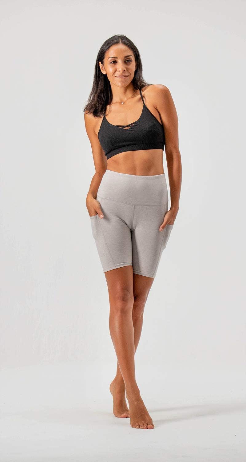 Women'S 2-Pack High Waist Workout Yoga Running Exercise Shorts with Side Pockets.
